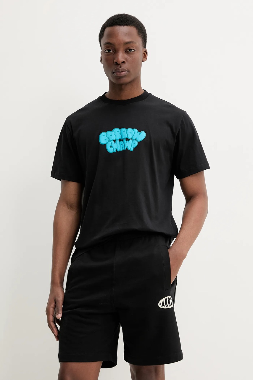 Barrow tricou din bumbac culoarea negru, cu imprimeu, S5BWUATH148