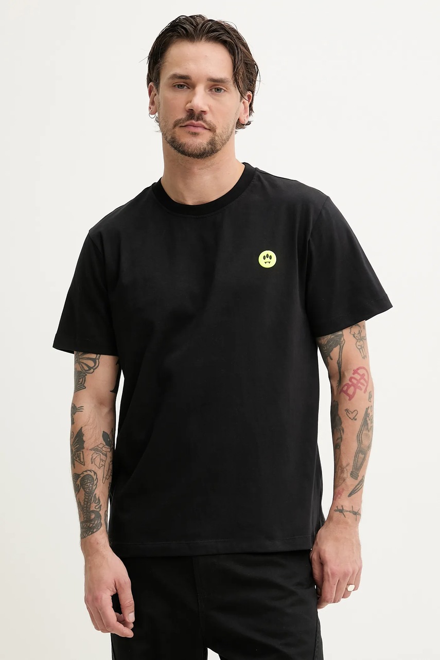Barrow tricou din bumbac culoarea negru, cu imprimeu, S5BWUATH152