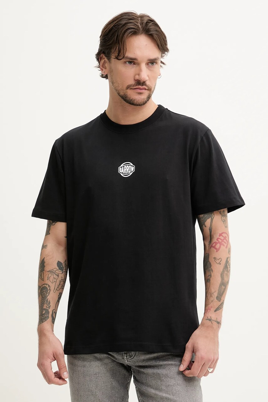 Barrow tricou din bumbac culoarea negru, cu imprimeu, S5BWUATH157