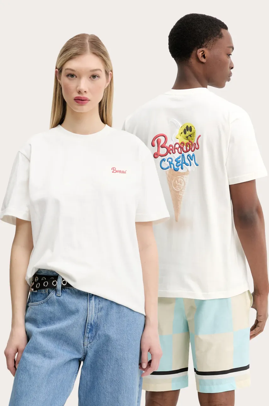 Barrow tricou din bumbac culoarea alb, cu imprimeu, S5BWUATH161