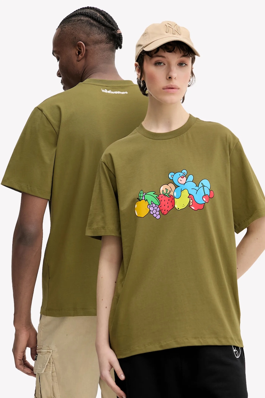 Inbetweeners tricou din bumbac culoarea verde, cu imprimeu, S5TWUATH035