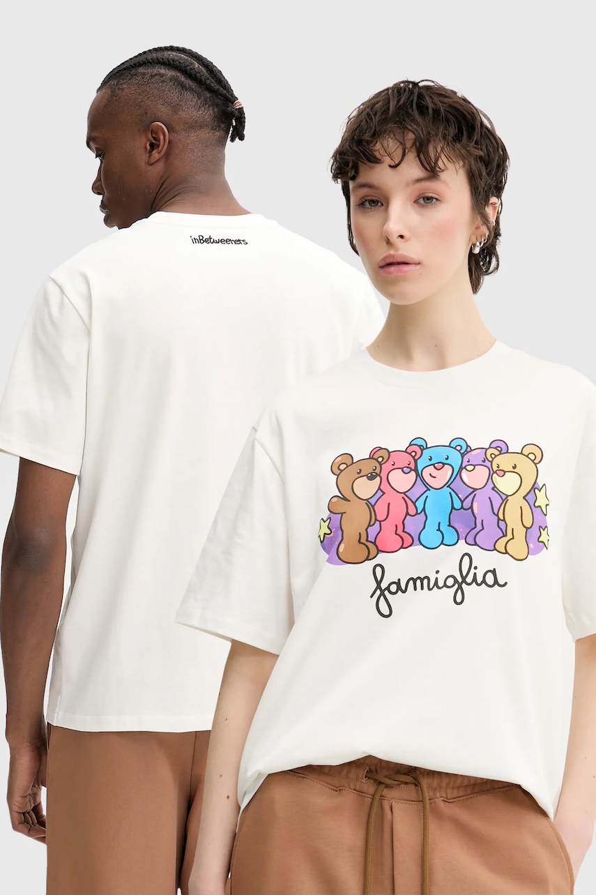 Inbetweeners tricou din bumbac culoarea bej, cu imprimeu, S5TWUATH040