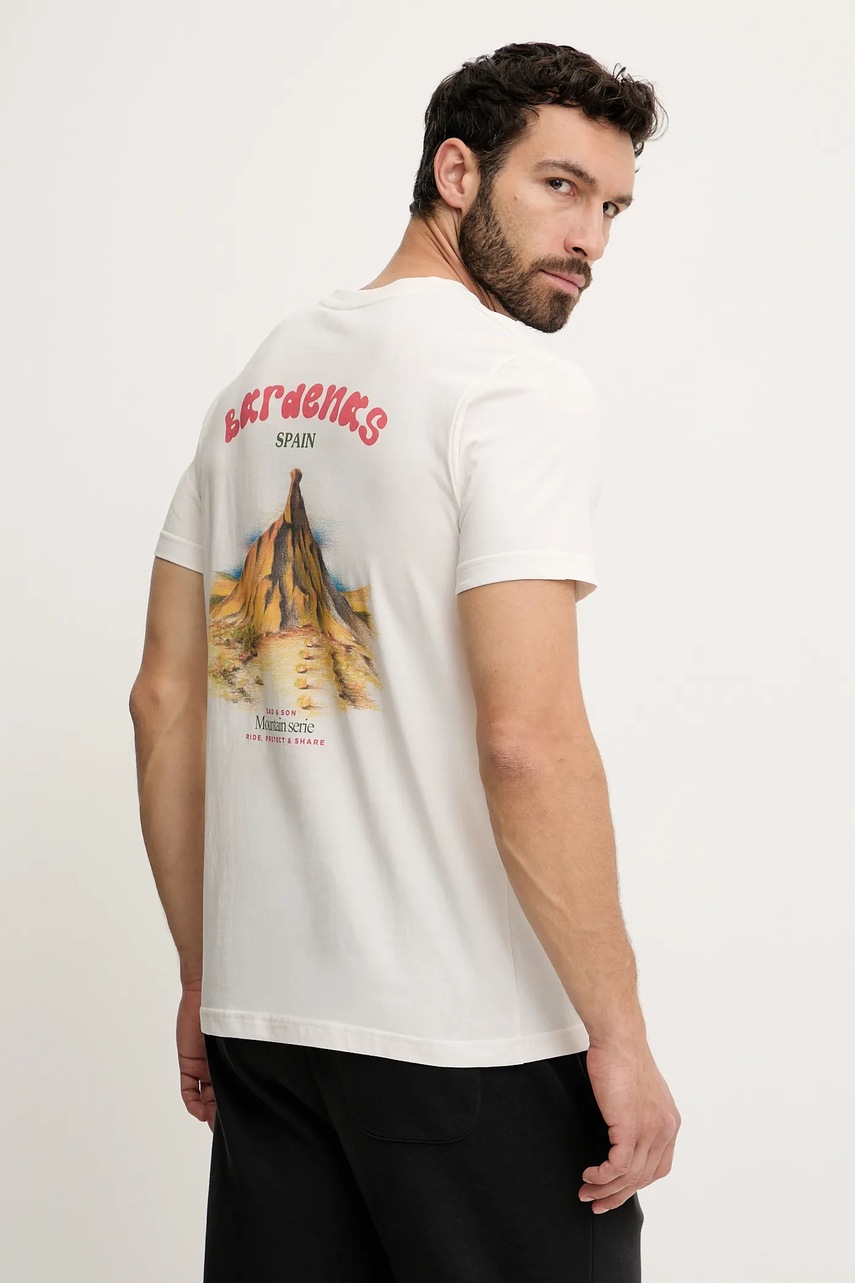 Βαμβακερό μπλουζάκι Picture D&S Bardenas χρώμα: μπεζ, MTS1242 φωτογραφία