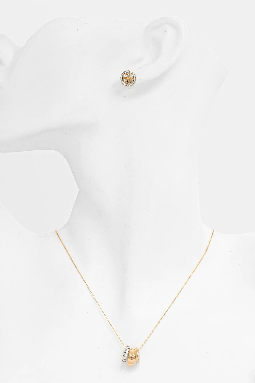 Náhrdelník a náušnice Tory Burch Miller Pave 2-pak