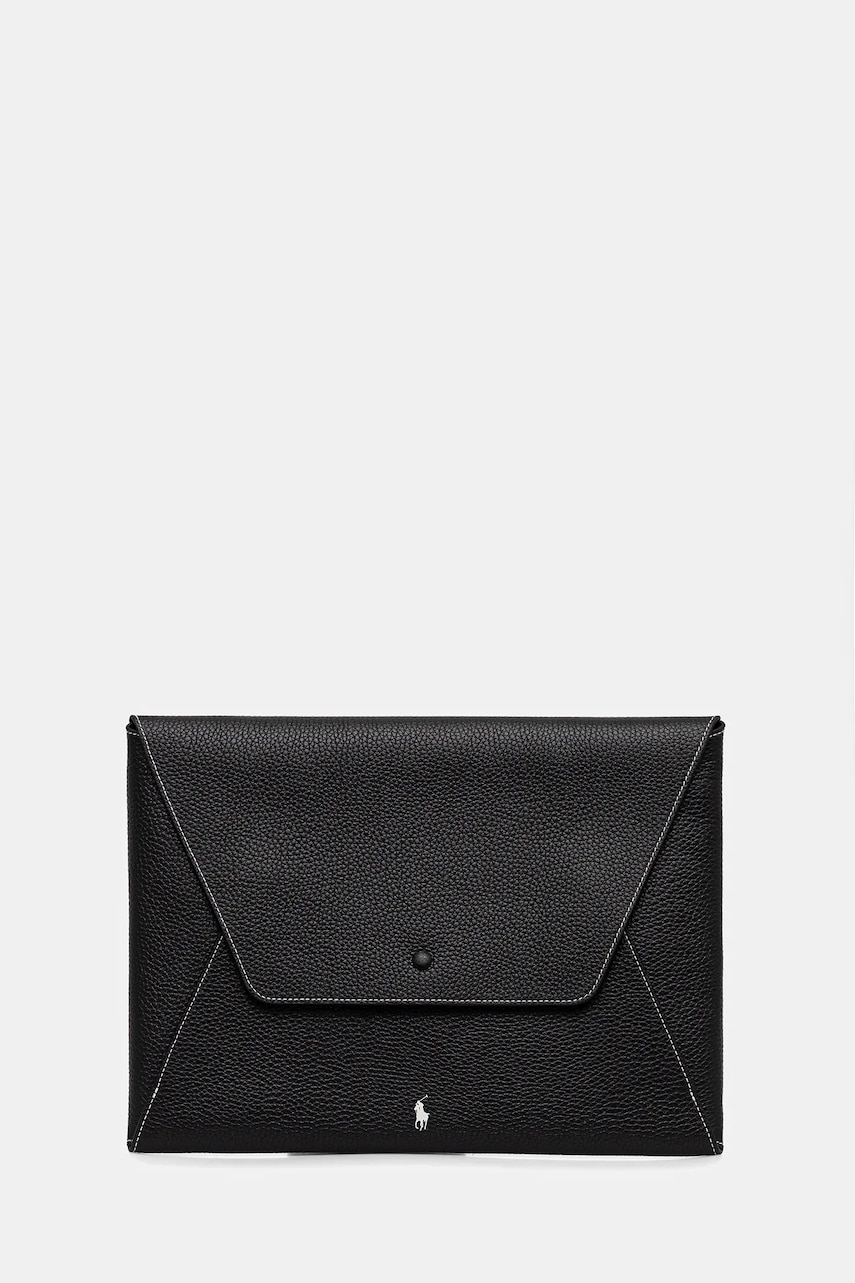 Levně Kožený obal na notebook Polo Ralph Lauren černá barva, 427971194