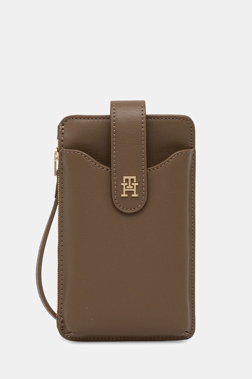 Levně Peněženka Tommy Hilfiger dámská, béžová barva, AW0AW18137