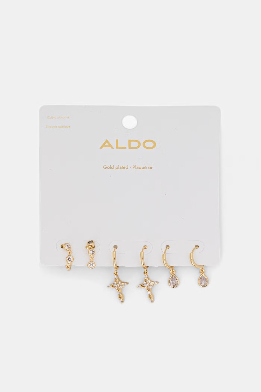 Aldo σετ σκουλαρίκια γυναικεία επιχρυσωμένα ζιργκόν SHANNONN 3-pack SHANNONN.972 χρυσαφί ONE SIZE