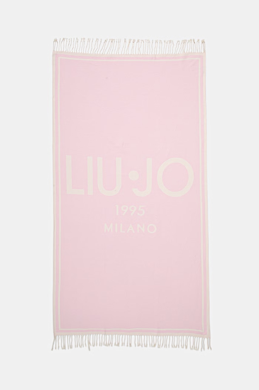 Liu Jo ręcznik plażowy bawełniany różowy VA6204 T9432