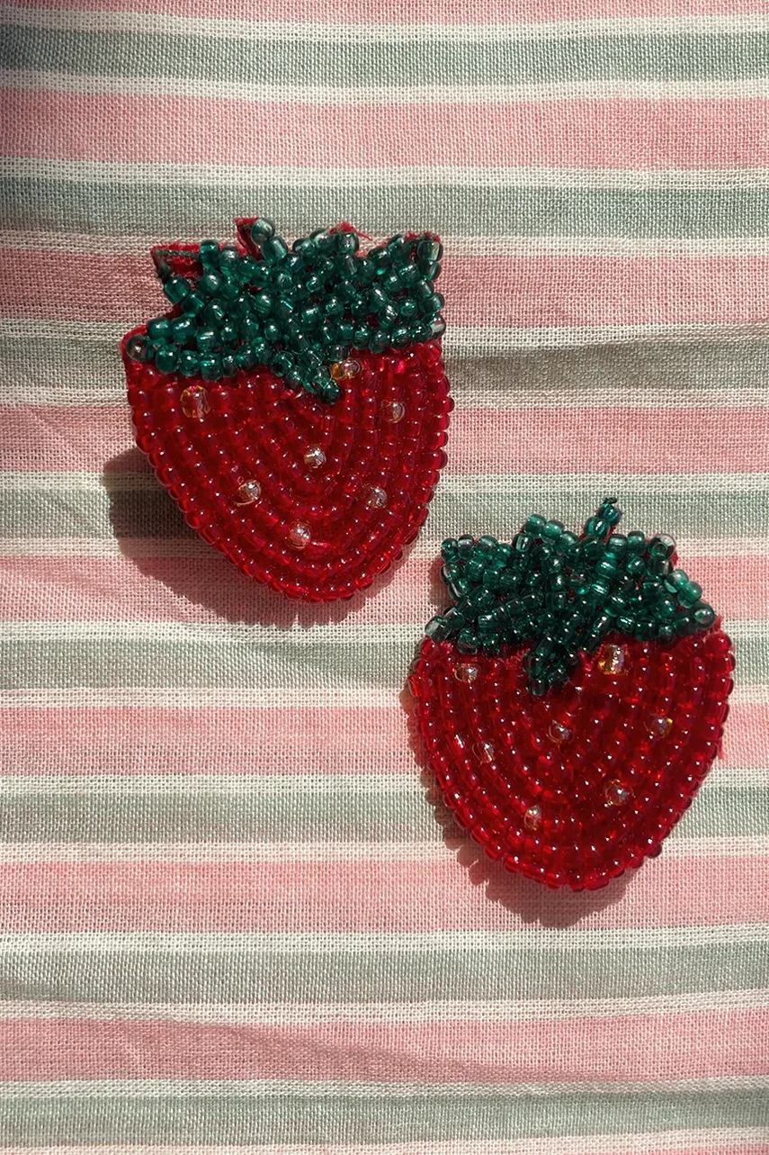 Παιδικά κλιπ μαλλιών Konges Sløjd 2 PACK STRAWBERRY BEADED HAIR CLIP 2-pack φωτογραφία