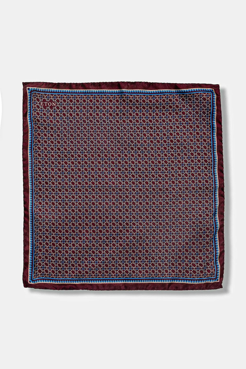 Eton batistă de buzunar de mătase culoarea bordo, 100014193