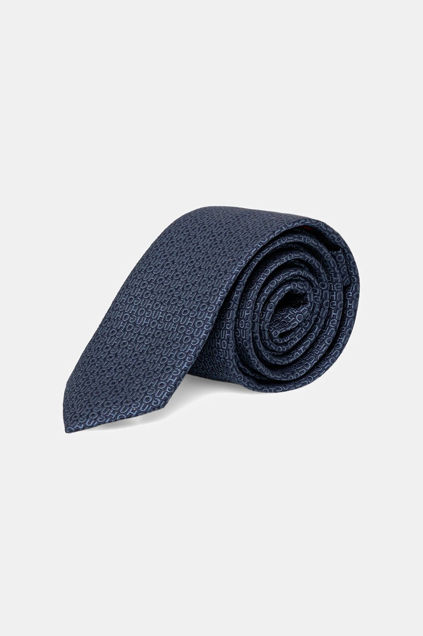 Levně Hedvábná kravata HUGO Tie 6 cm modrá barva, 50545801