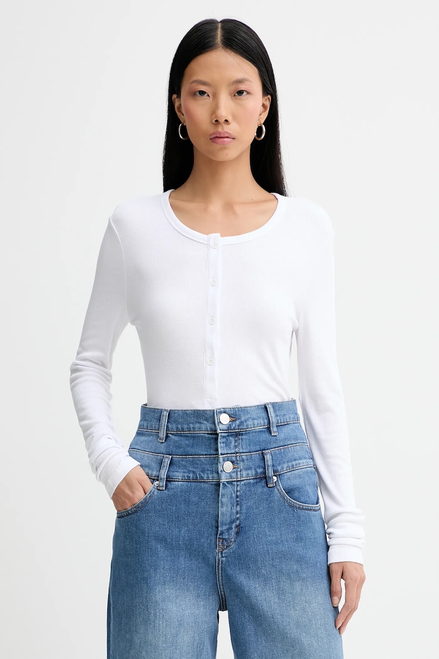 MUNTHE longsleeve GRACE culoarea alb, 247112324769
