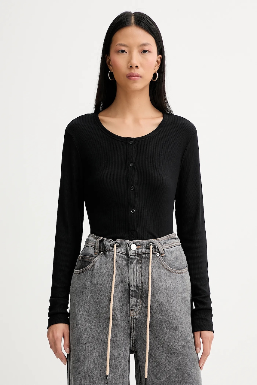MUNTHE longsleeve GRACE culoarea negru, 247112324769