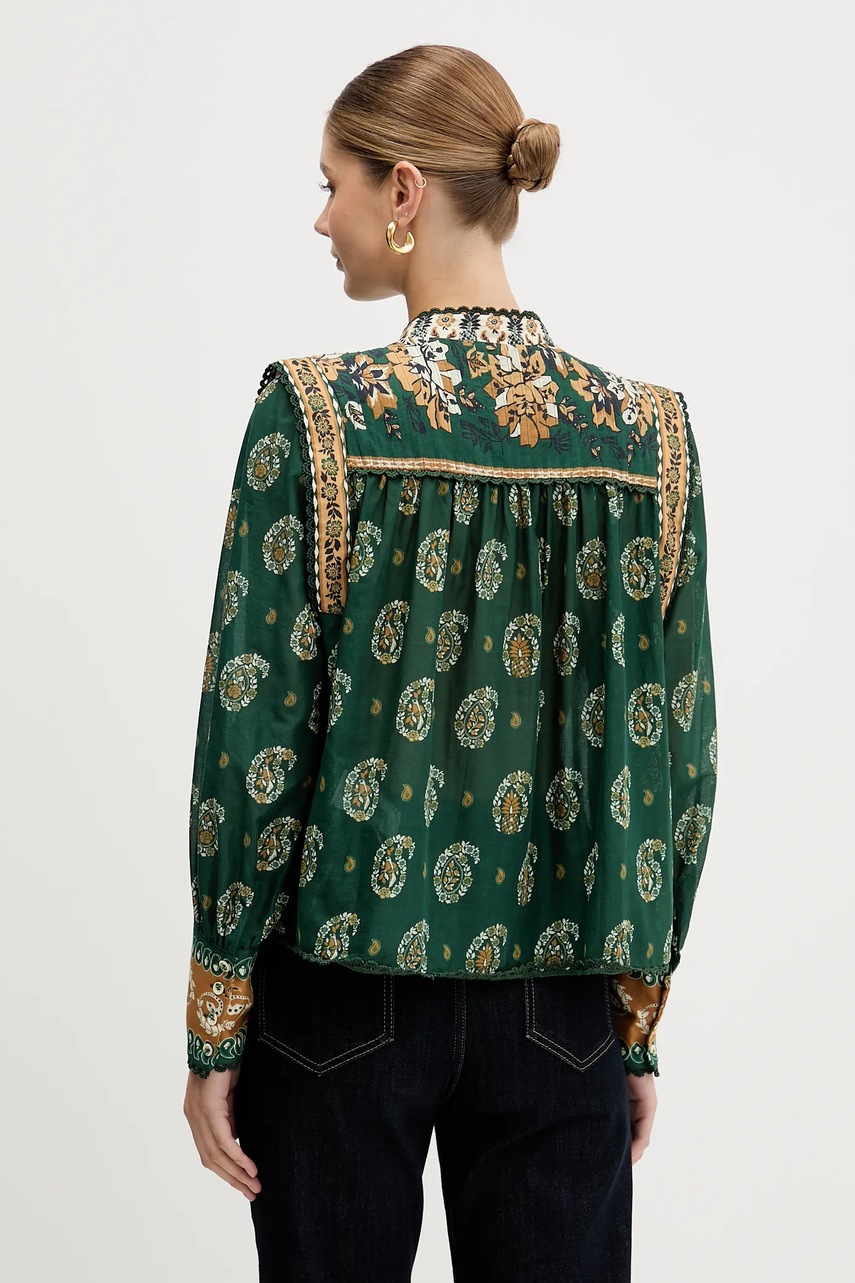 Βαμβακερό πουκάμισο Farm Rio χρώμα: πράσινο, 351137 φωτογραφία