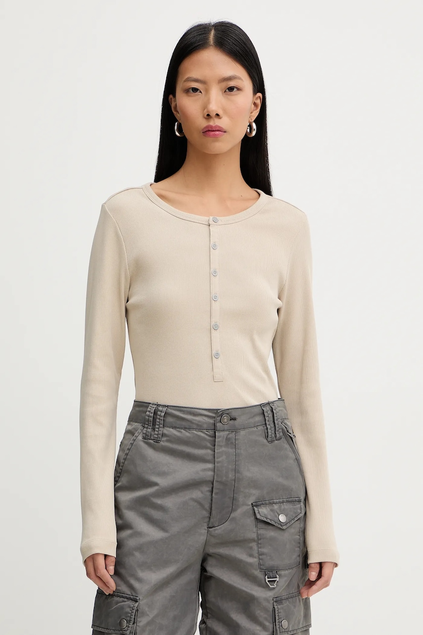 G-Star longsleeve culoarea bej, D27975-E136