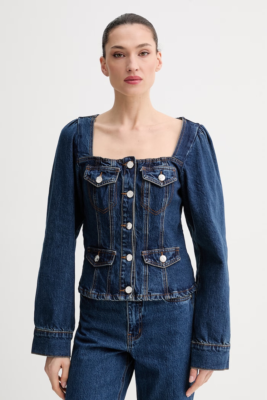 Gestuz cămașă pentru femei, din denim