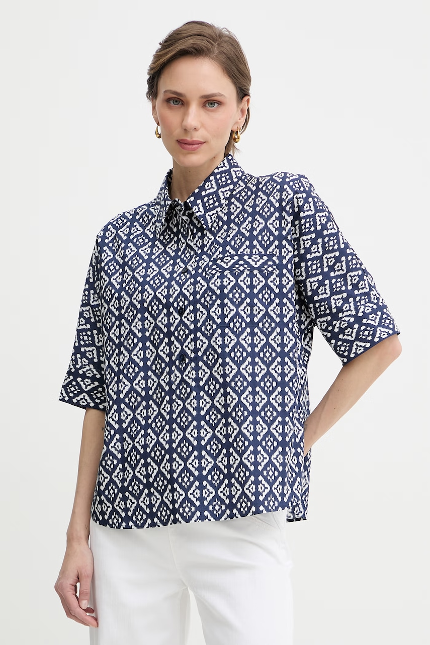 Luisa Spagnoli bluză tip cămașă de damă din bumbac Bilancina