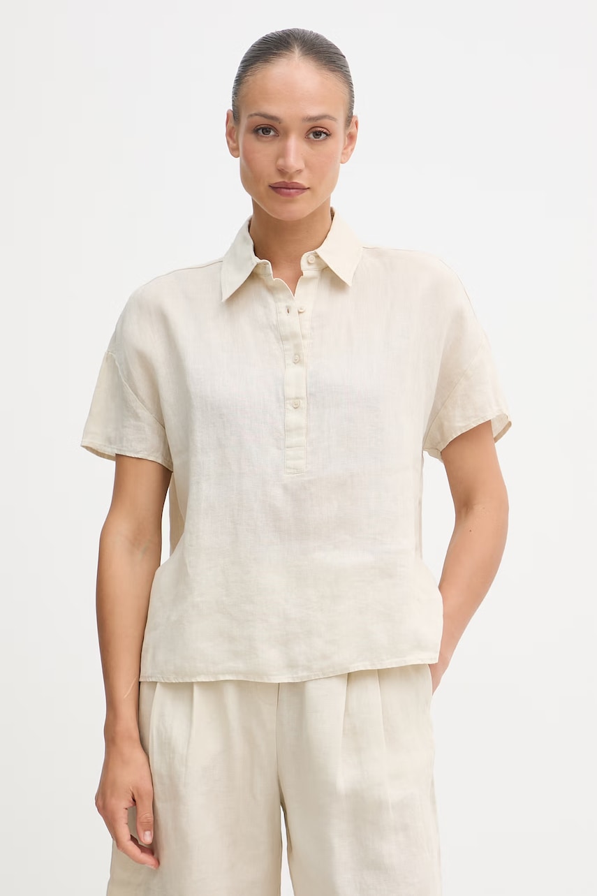 United Colors of Benetton μπλούζα γυναικεία λινή