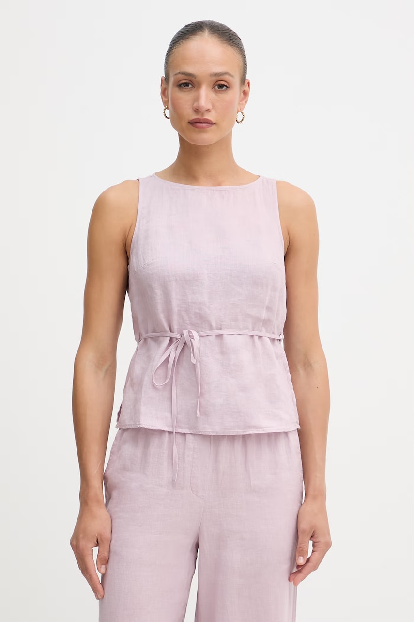 United Colors of Benetton μπλούζα γυναικεία λινή 5BMLDQ0DZ ροζ M,XS,XXS,XL,S