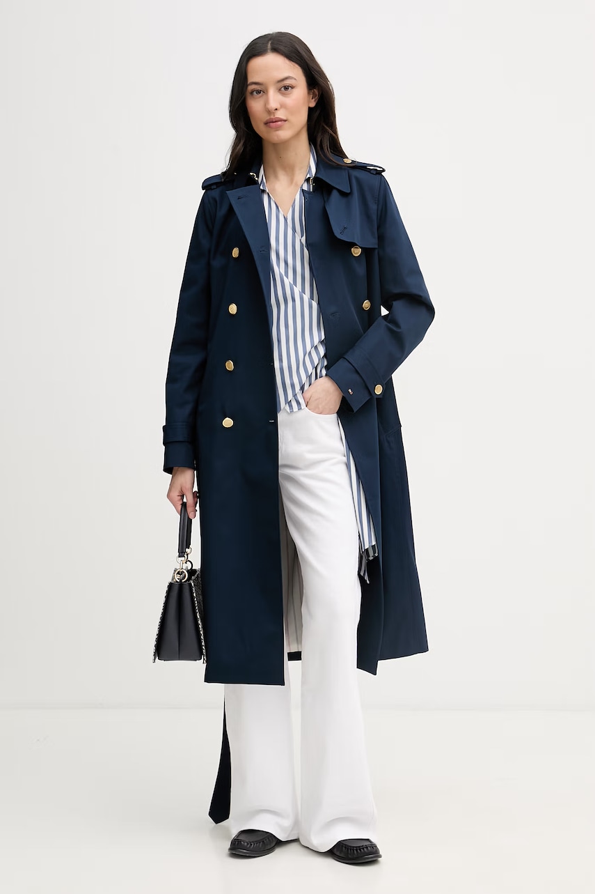 Tommy Hilfiger zavinovacia blúzka dámska bavlnená