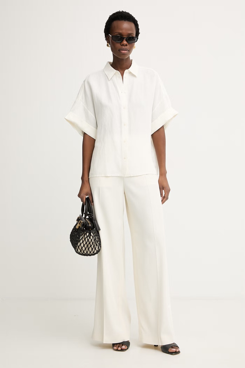 BOSS Orange košile dámská s příměsí lnu C Bisenas