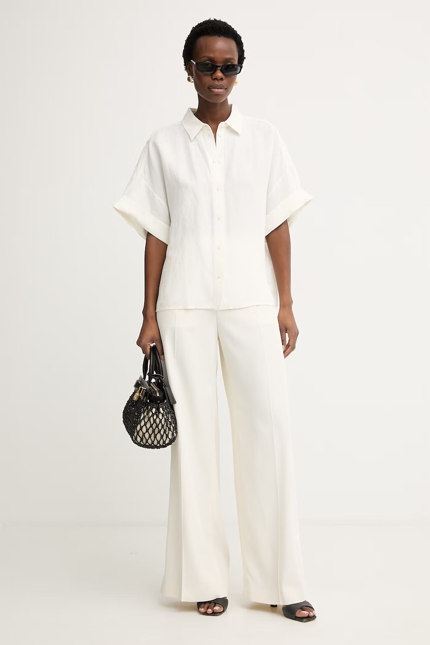 BOSS Orange košile dámská s příměsí lnu C Bisenas