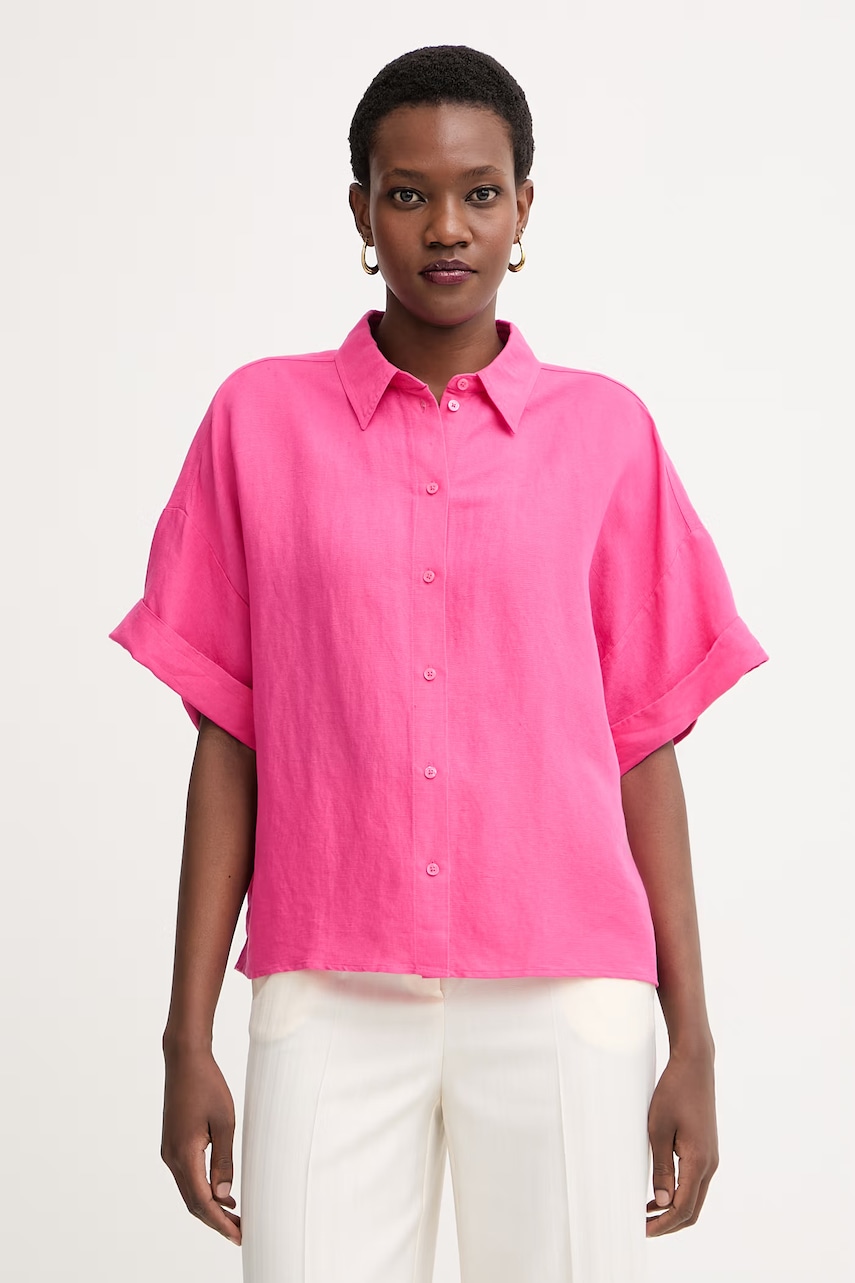 BOSS Orange cămașă pentru femei, cu amestec de in C Bisenas