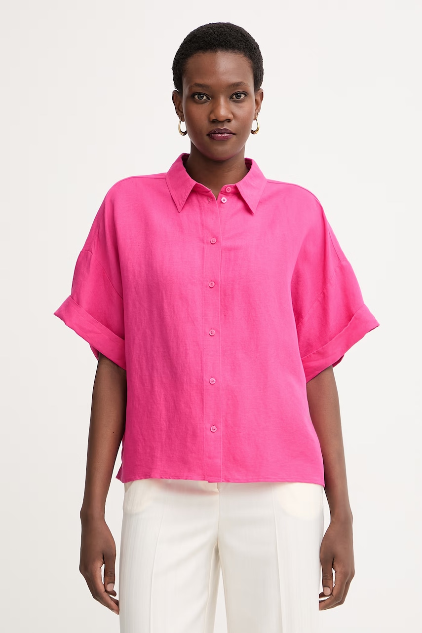 BOSS Orange cămașă pentru femei, cu amestec de in C Bisenas