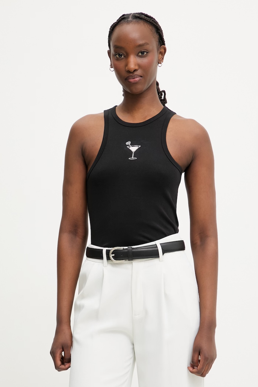 HUGO Blue τοπ γυναικείο βαμβακερό Dimartini_B 50560792 μαύρο L,M,S,XL,XS