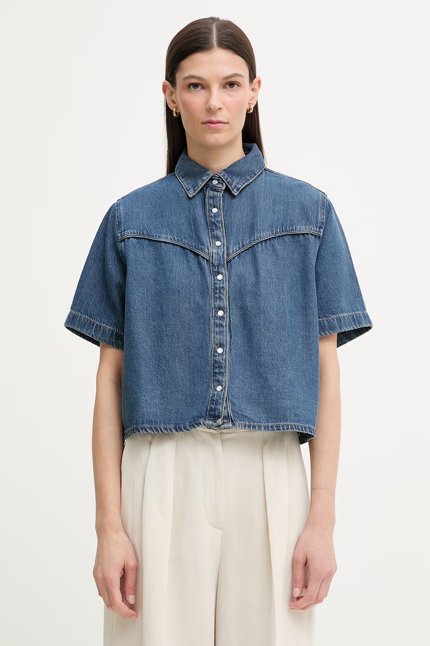 Levi's πουκάμισο γυναικείο ντένιμ LOGAN SS DENIM