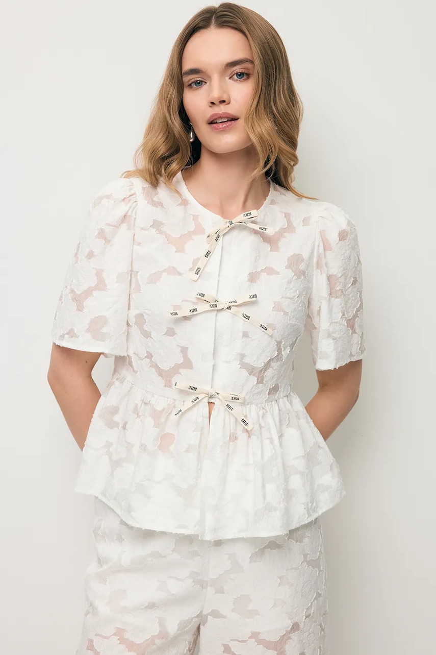 BIZUU bluză cu volane pentru femei SAVENNE