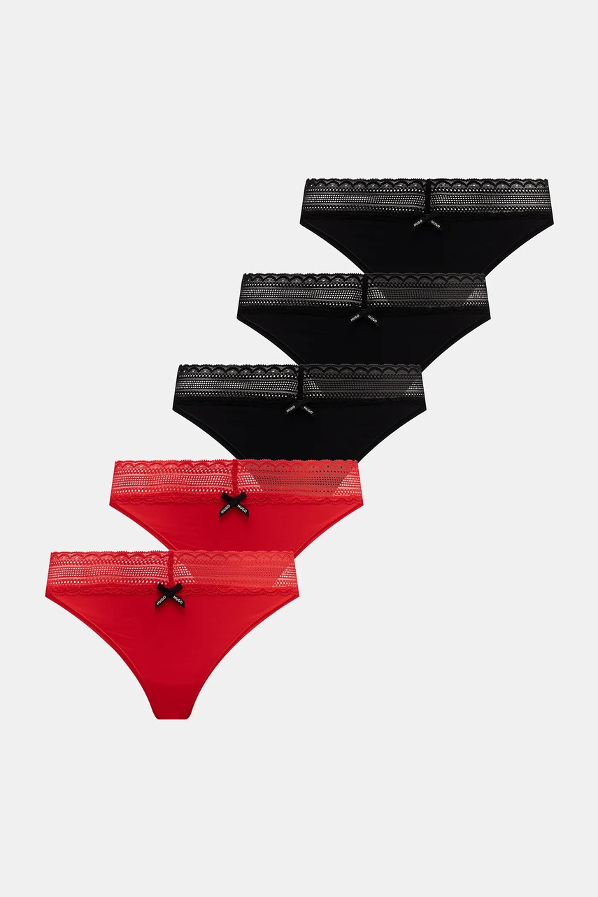 HUGO tanga FIVE LACE STRING 5-pack