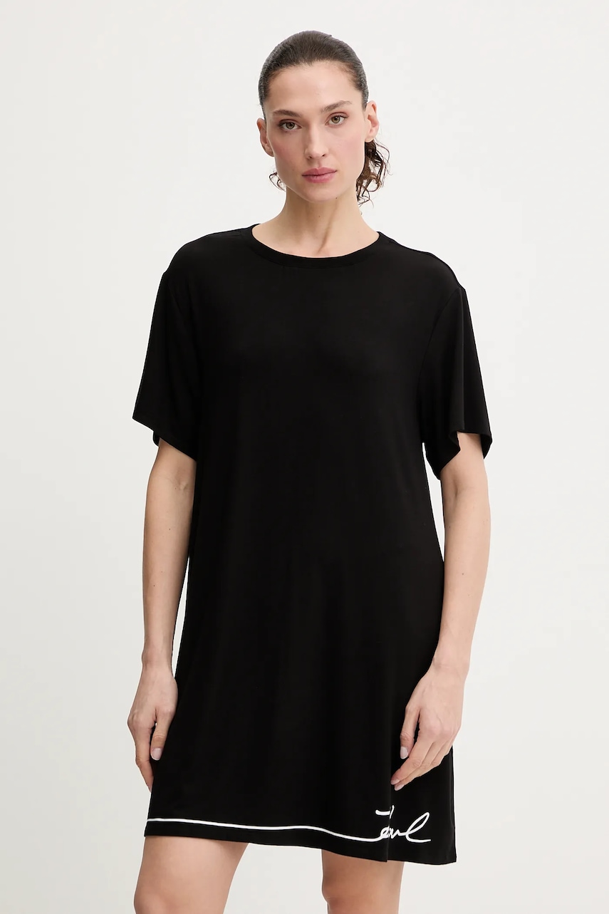 Karl Lagerfeld cămașă de noapte culoarea negru, B1W45009