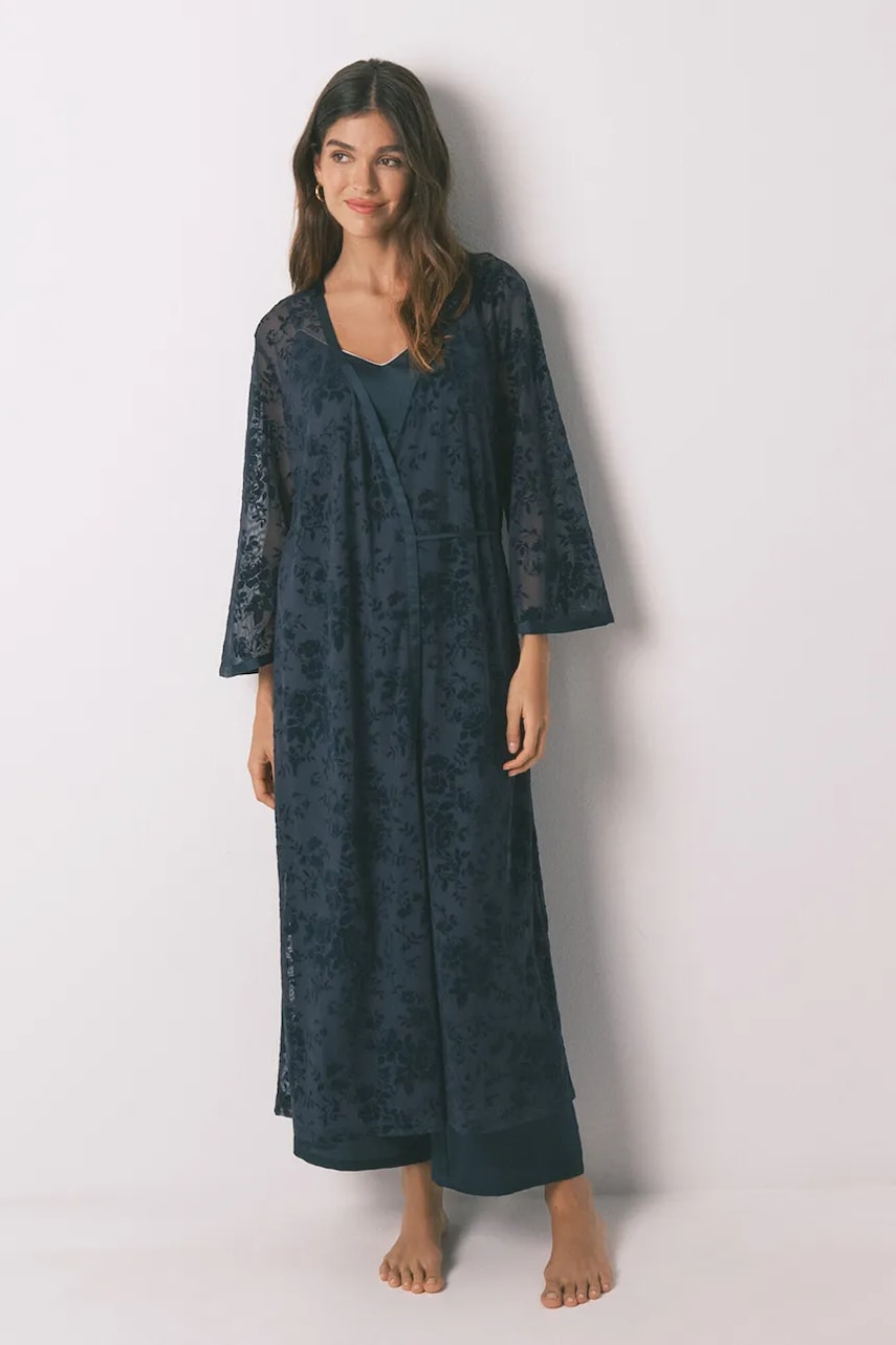 women'secret szlafrok kolor granatowy 2532440