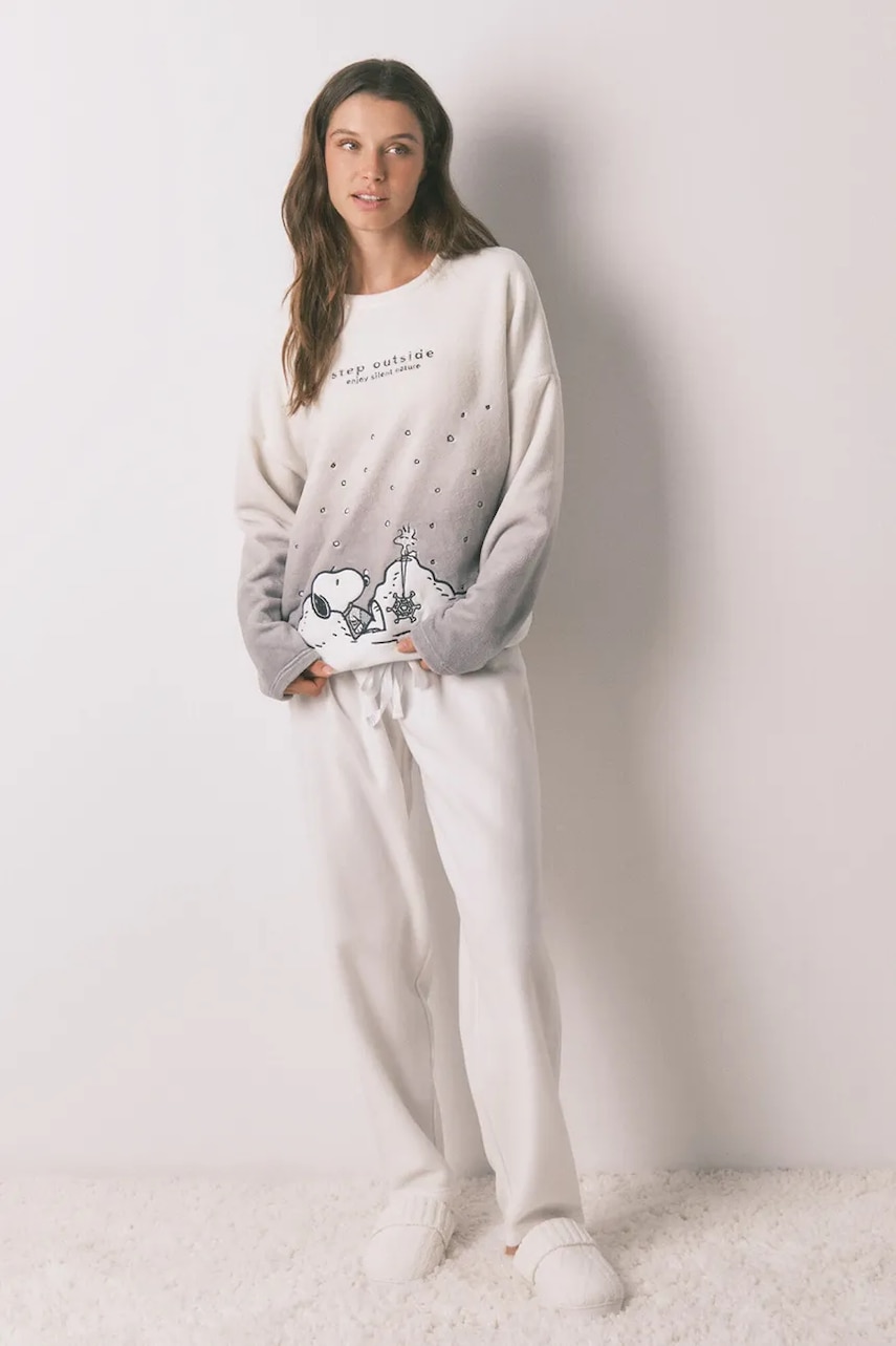 women'secret pijama SNOOPY culoarea gri, 3132170