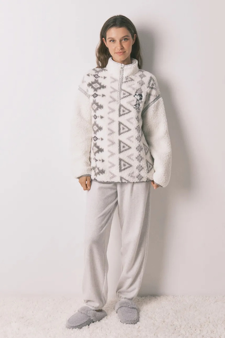 women\'secret pijama SNOOPY culoarea gri, 3132171