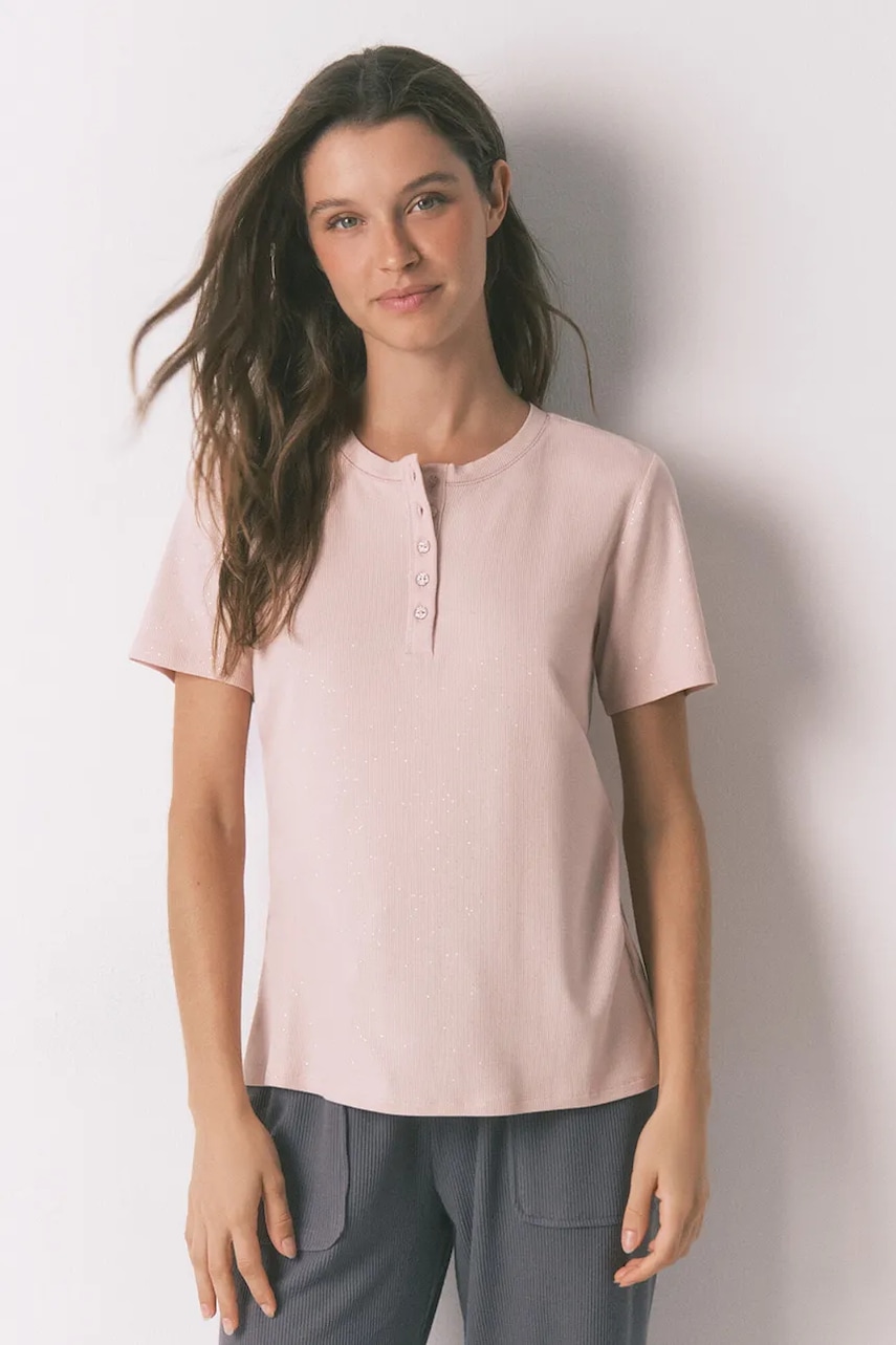 women'secret tricou de pijama culoarea roz, 3272331