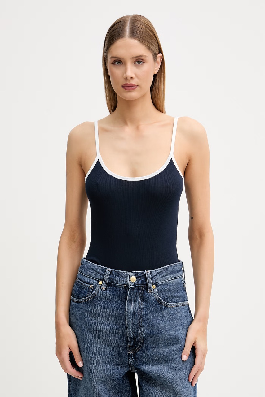 Tommy Hilfiger κορμάκι γυναικείο με βαμβάκι UW0UW06275 σκούρο μπλε L,XS,XL,S,M