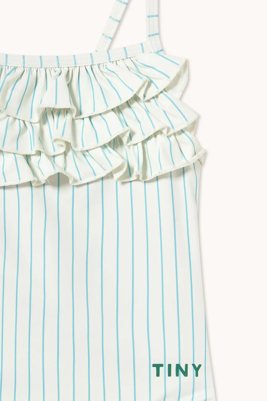 Jednodílné dětské plavky Tinycottons CYAN FINE STRIPES SWIMSUIT (obrázek 3)