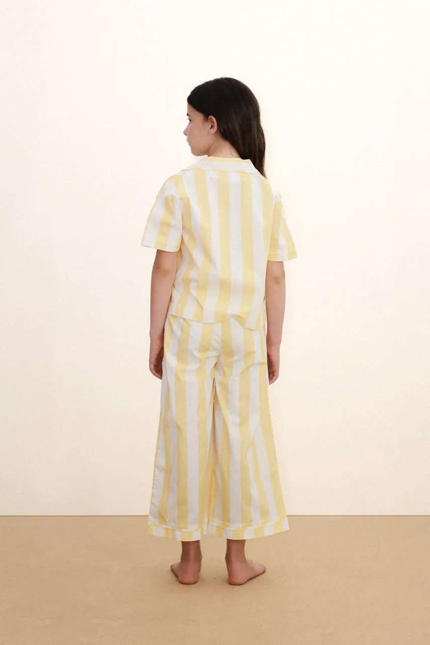 Detské bavlnené pyžamo Tinycottons YELLOW STRIPES SET