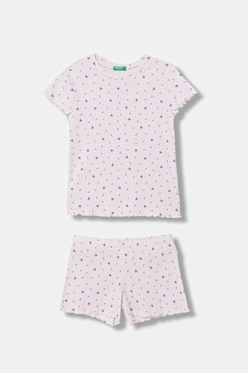 United Colors of Benetton pijama din doua piese pentru copii, din bumbac