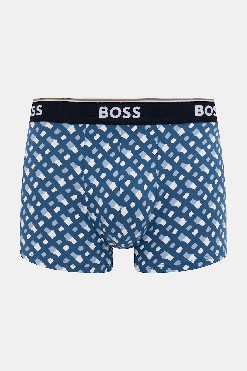 BOSS boxerky pánske bavlnené s elastanom Trunk 3P Power Desig 3-pak
