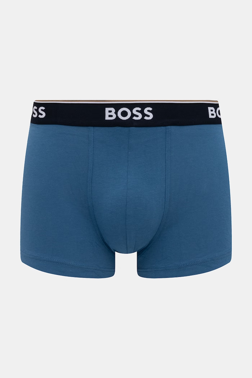 BOSS boxerky pánske bavlnené s elastanom Trunk 3P Power Desig 3-pak