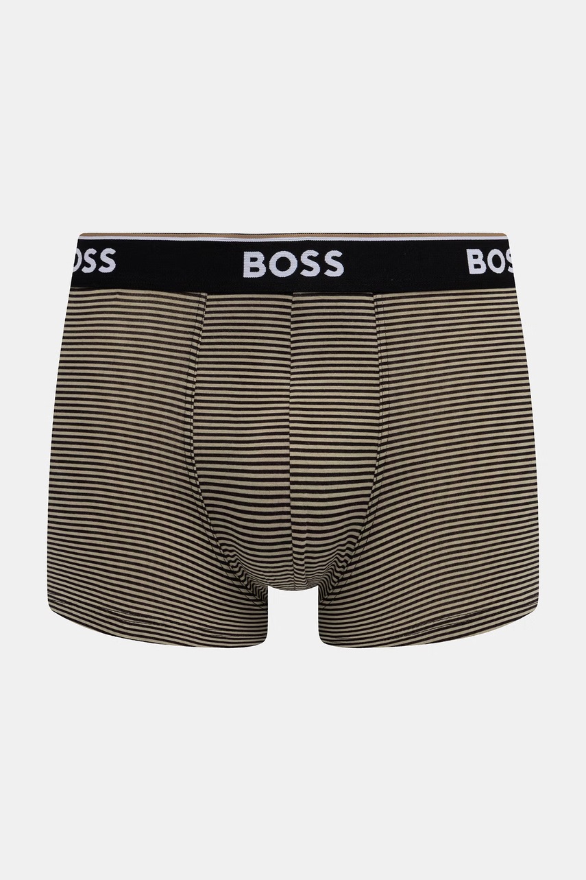 BOSS boxerky pánske bavlnené s elastanom Trunk 3P Power Desig 3-pak