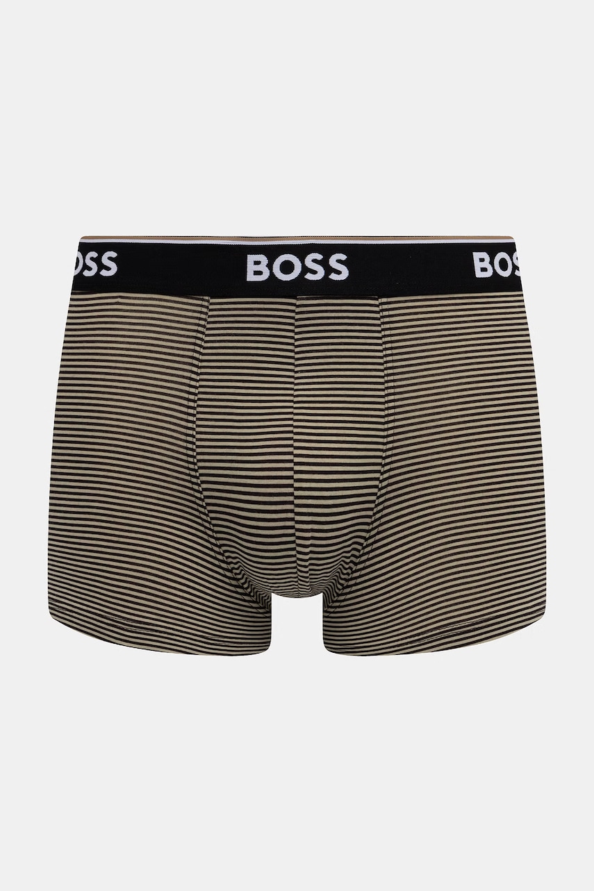 BOSS boxerky pánske bavlnené s elastanom Trunk 3P Power Desig 3-pak