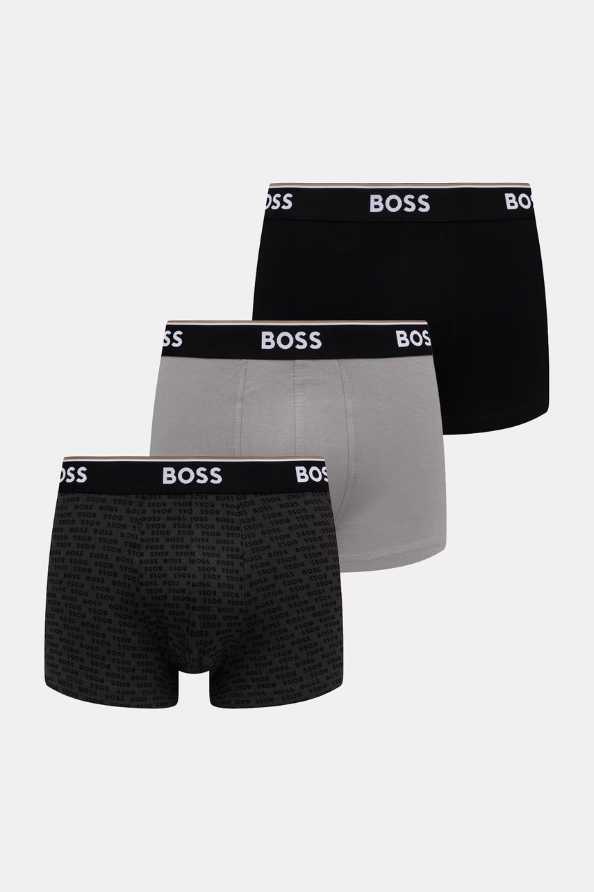 BOSS bokserki męskie bawełniane z elastanem Trunk 3P Power Desig 3-pack
