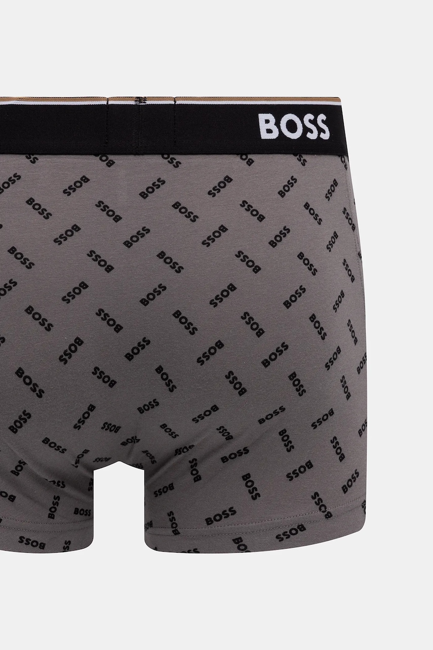 BOSS boxerky pánske bavlnené s elastanom Trunk 3P Power Desig 3-pak