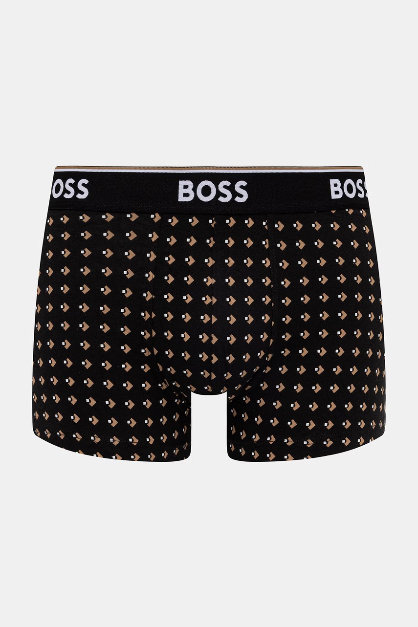BOSS boxerky pánske bavlnené s elastanom Trunk 3P Power Desig 3-pak