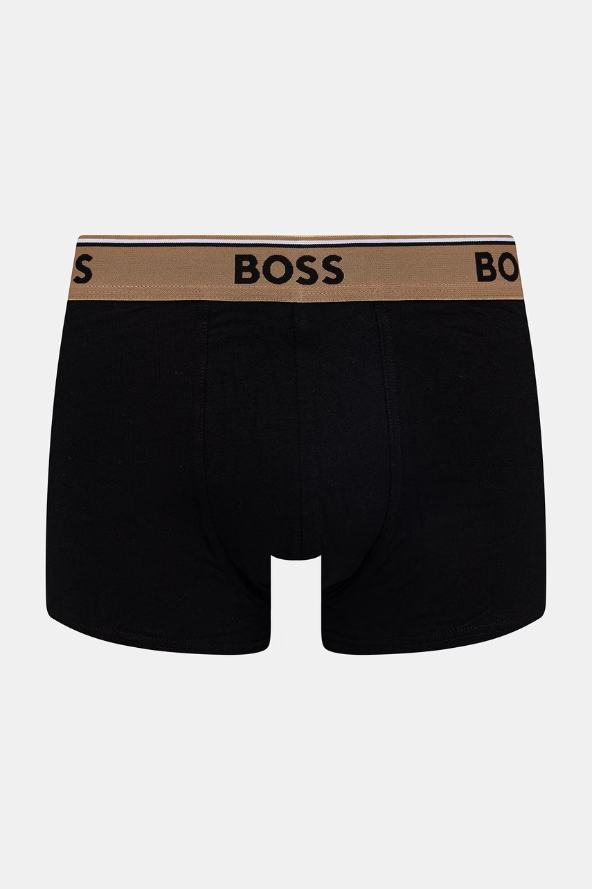 BOSS boxerky pánske bavlnené s elastanom Trunk 3P Power Desig 3-pak