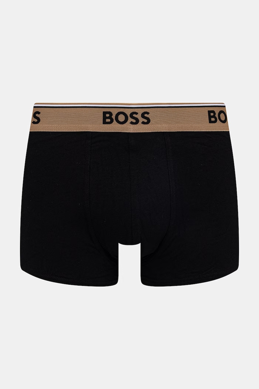 BOSS boxerky pánske bavlnené s elastanom Trunk 3P Power Desig 3-pak